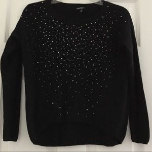 EXPRESS BLACK SPARKLE STUDDED HI-LOW SWEATER XS